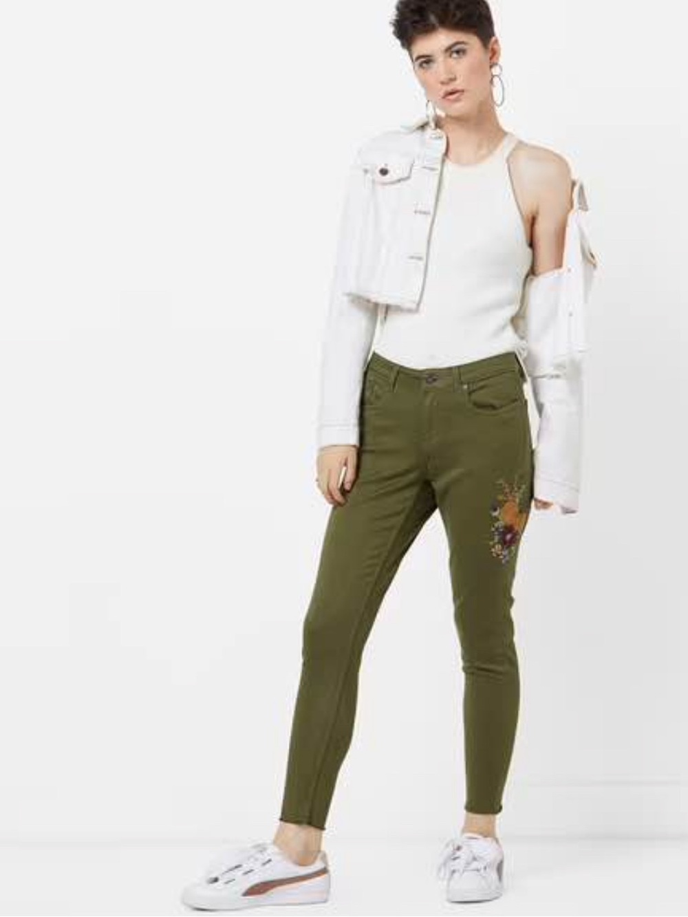 George Olive Green Casual Pants